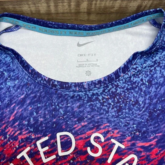 Nike Mens United States Track & Field Dri-FIT T-Shirt Red Blue FJ3411-635 Large - Picture 6 of 8